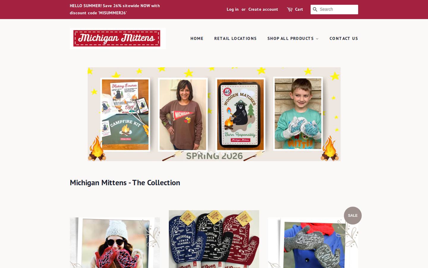 michiganmittens.com homepage screenshot