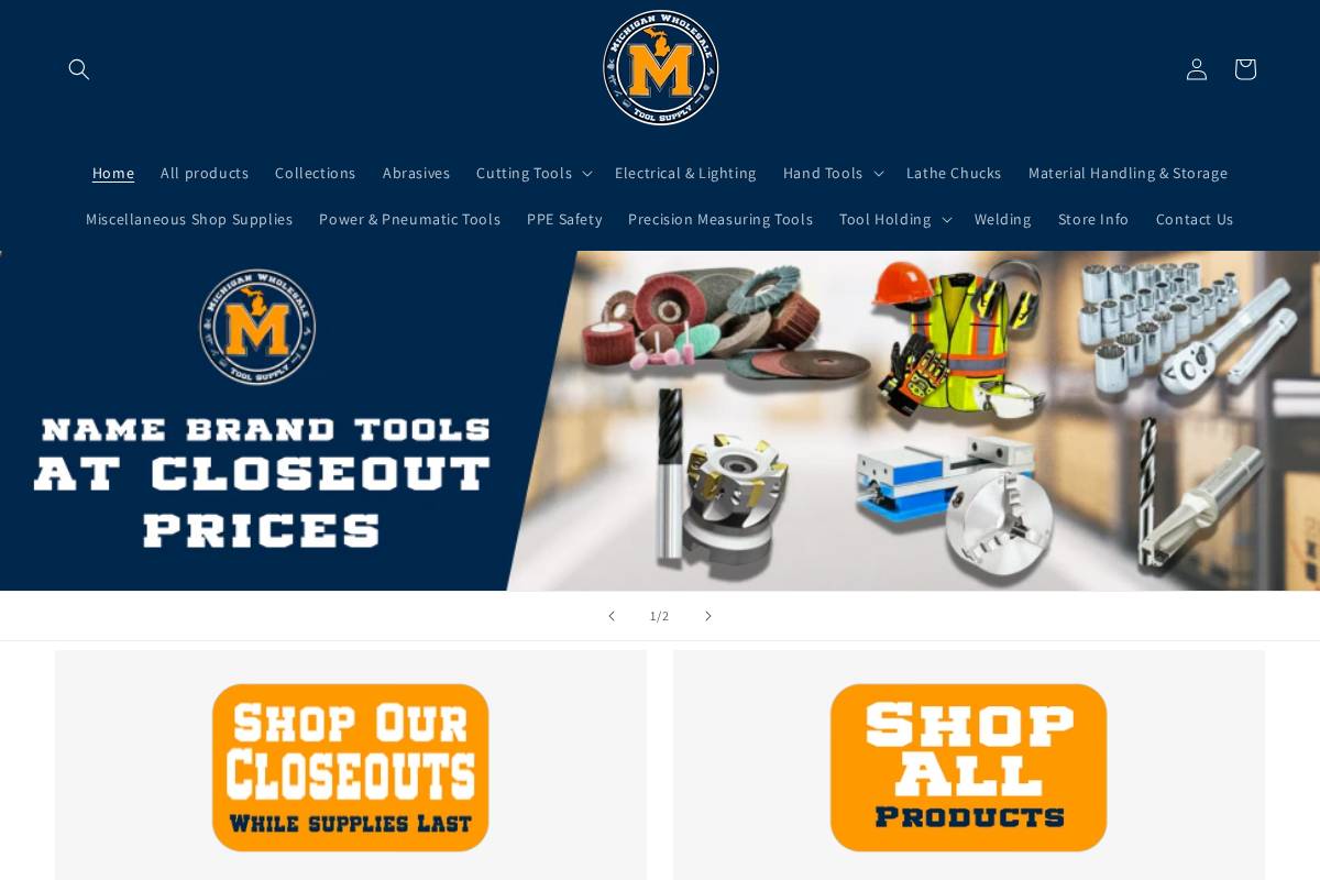 Michigan Wholesale Tool Supply homepage screenshot