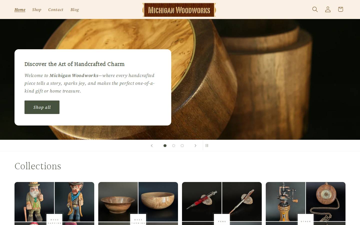 michiganwoodworks.com homepage screenshot