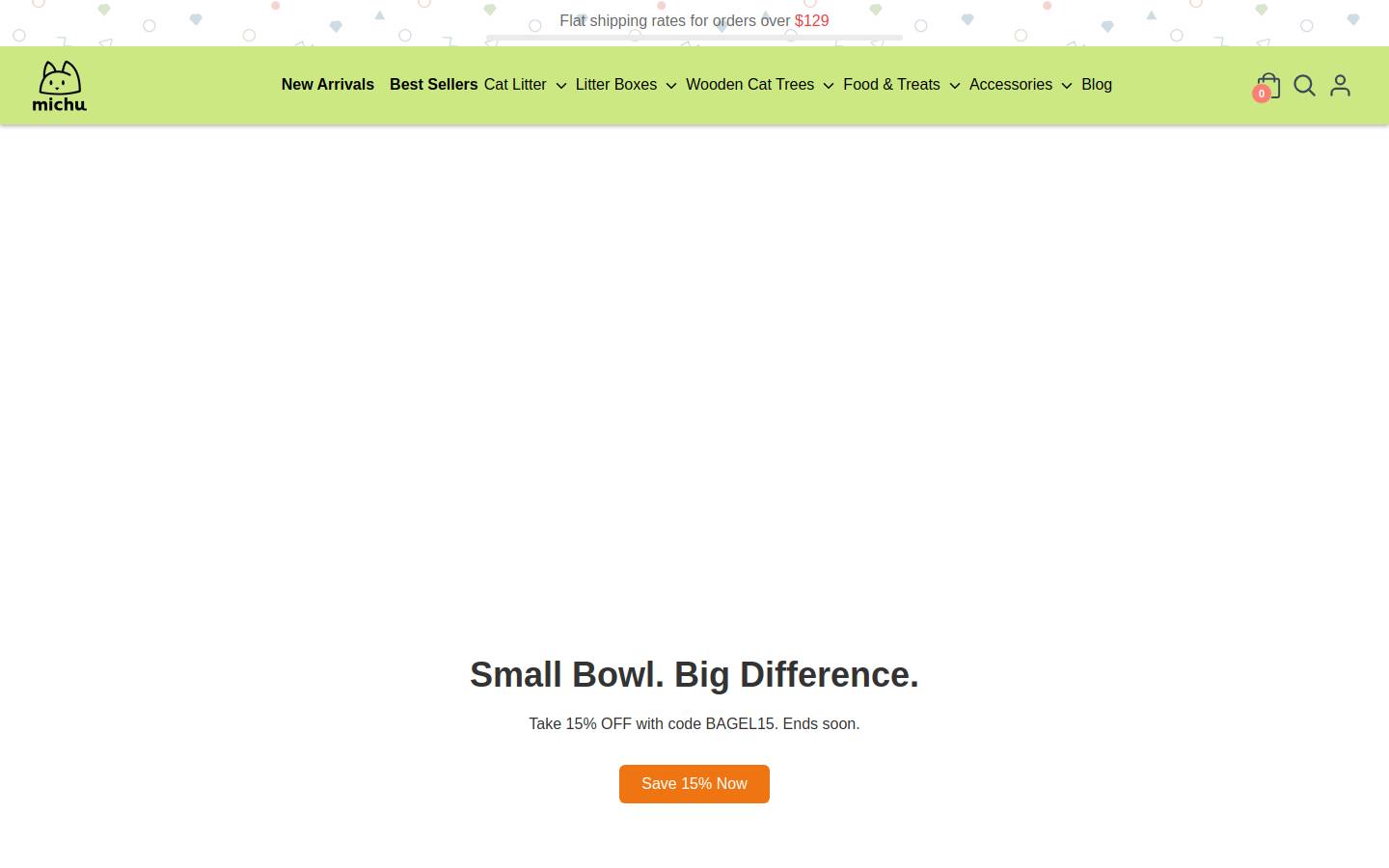 Michupet homepage screenshot