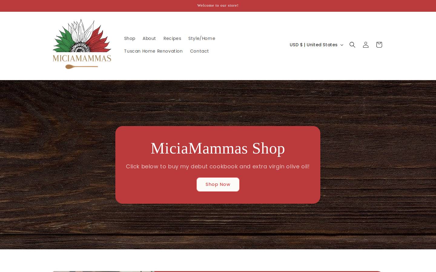 miciamammas.com homepage screenshot