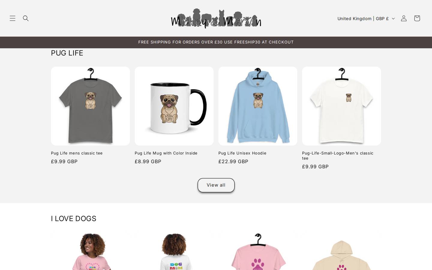 mickeyandmarvin.com homepage screenshot