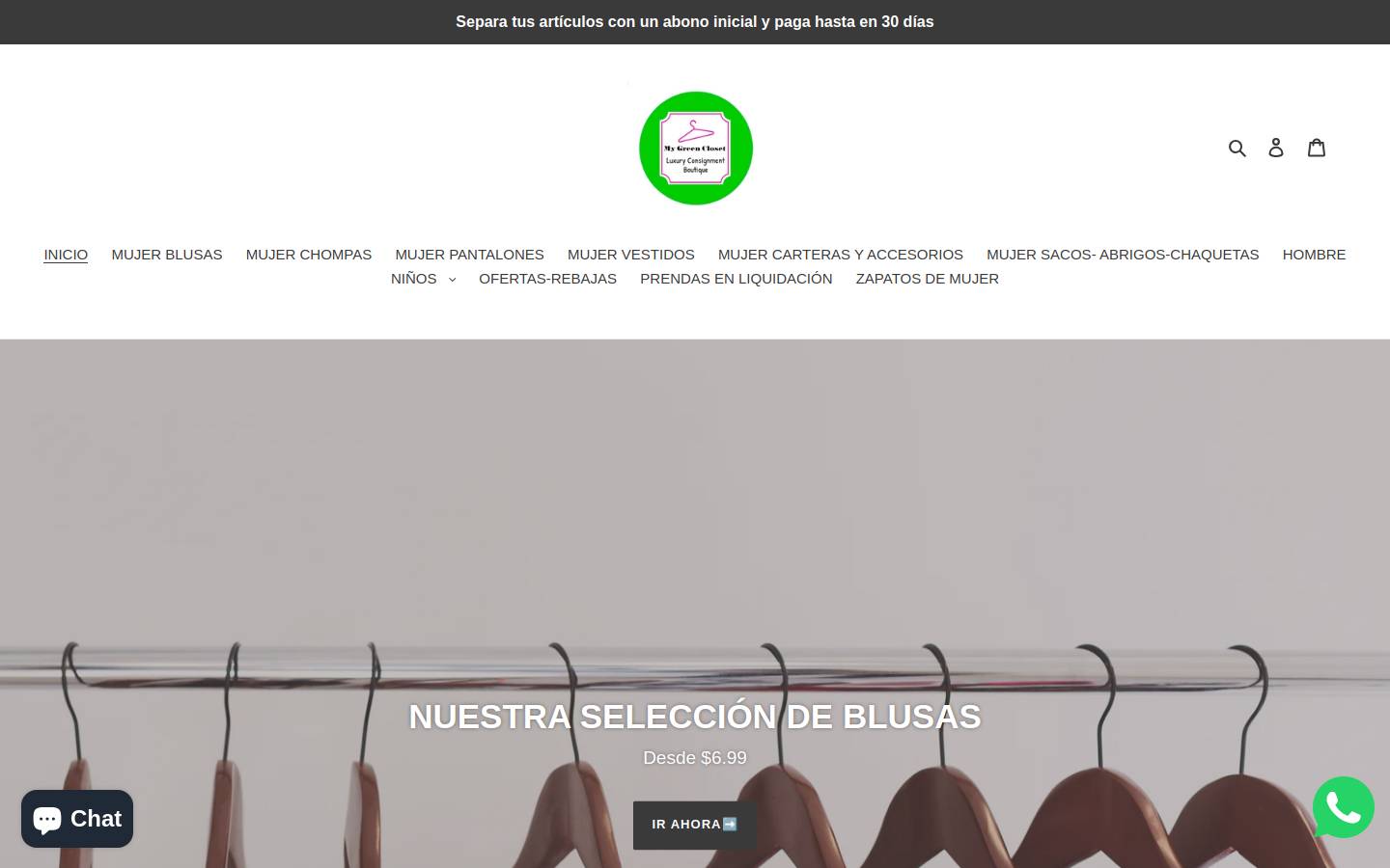 miclosetverde.com homepage screenshot