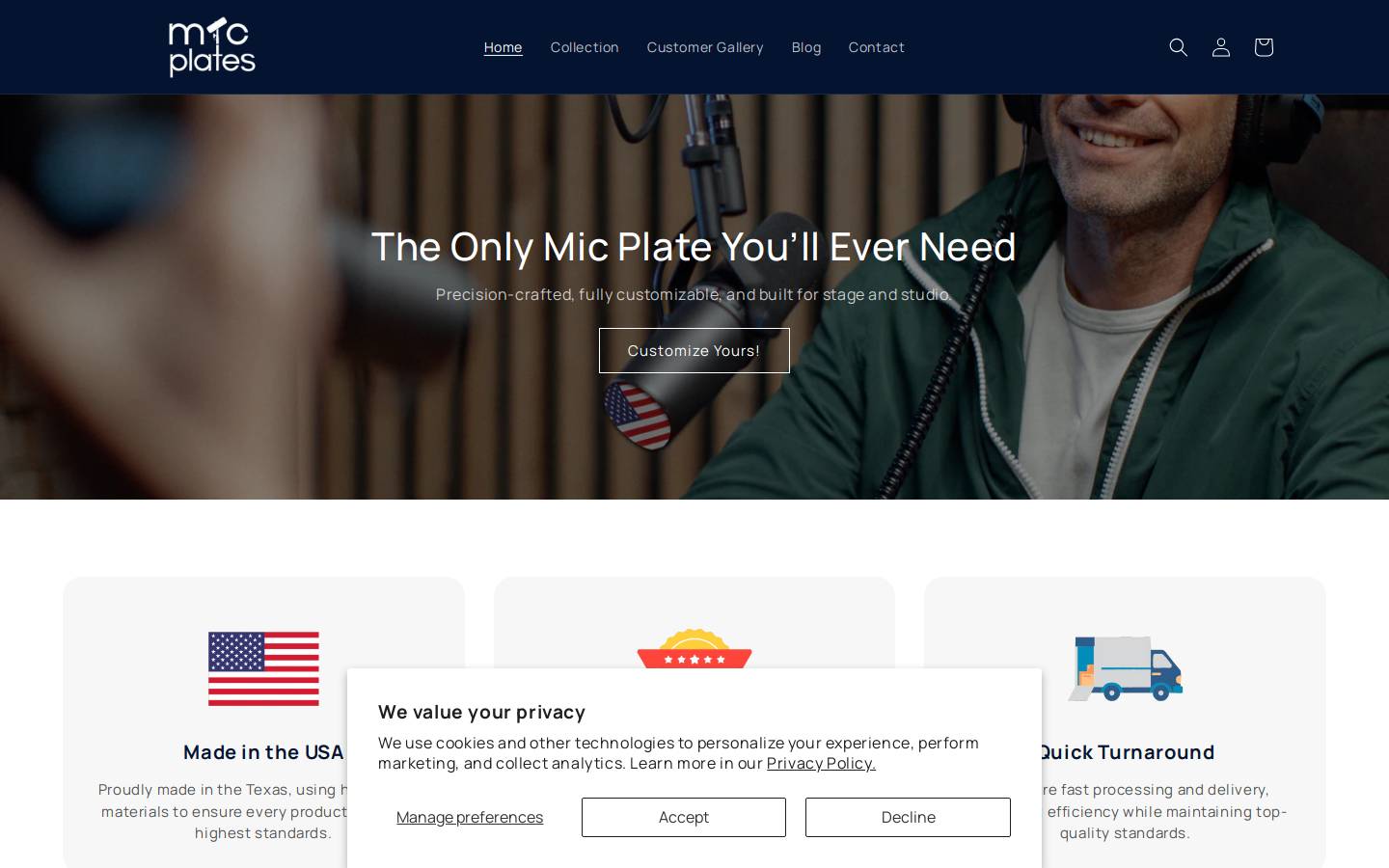 micplates.com homepage screenshot