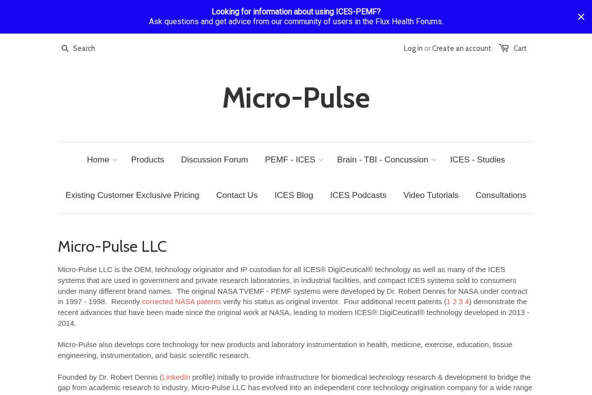 micro-pulse.com homepage screenshot