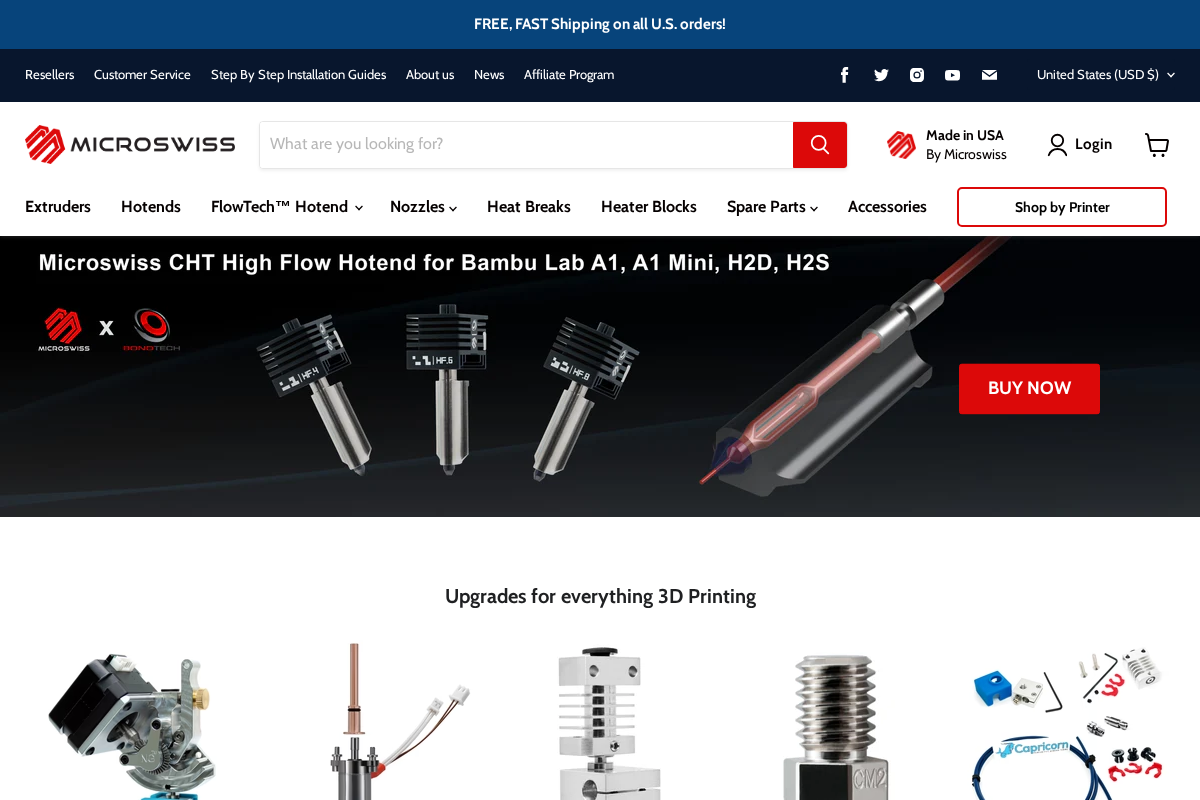 Microswiss homepage screenshot