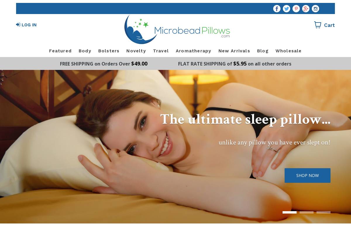 microbeadpillows.com homepage screenshot