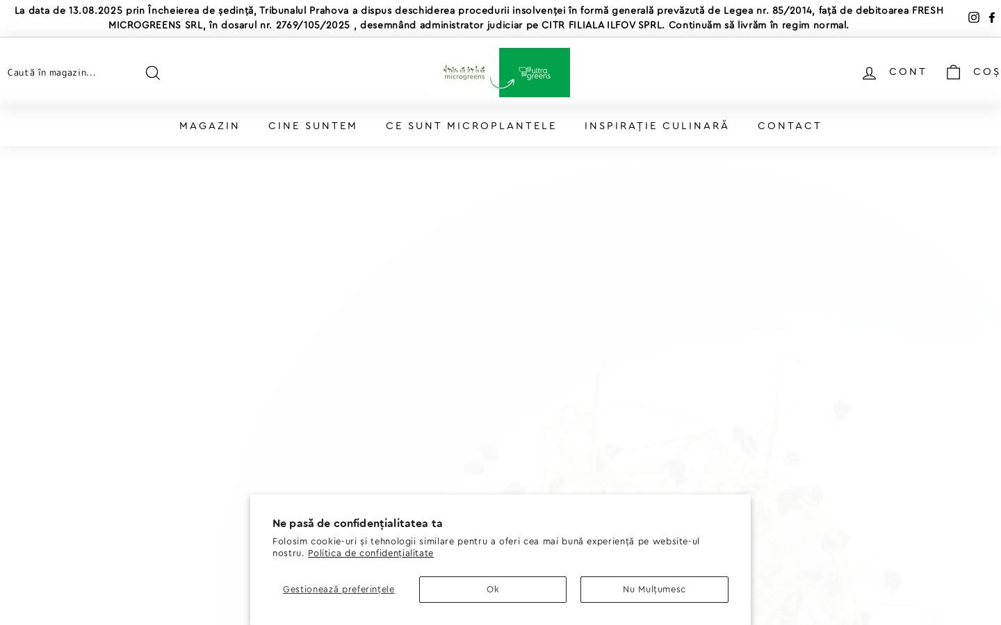 microgreens.ro homepage screenshot