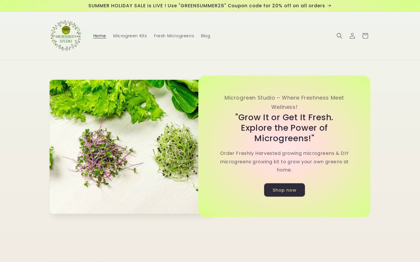 microgreenstudio.com homepage screenshot