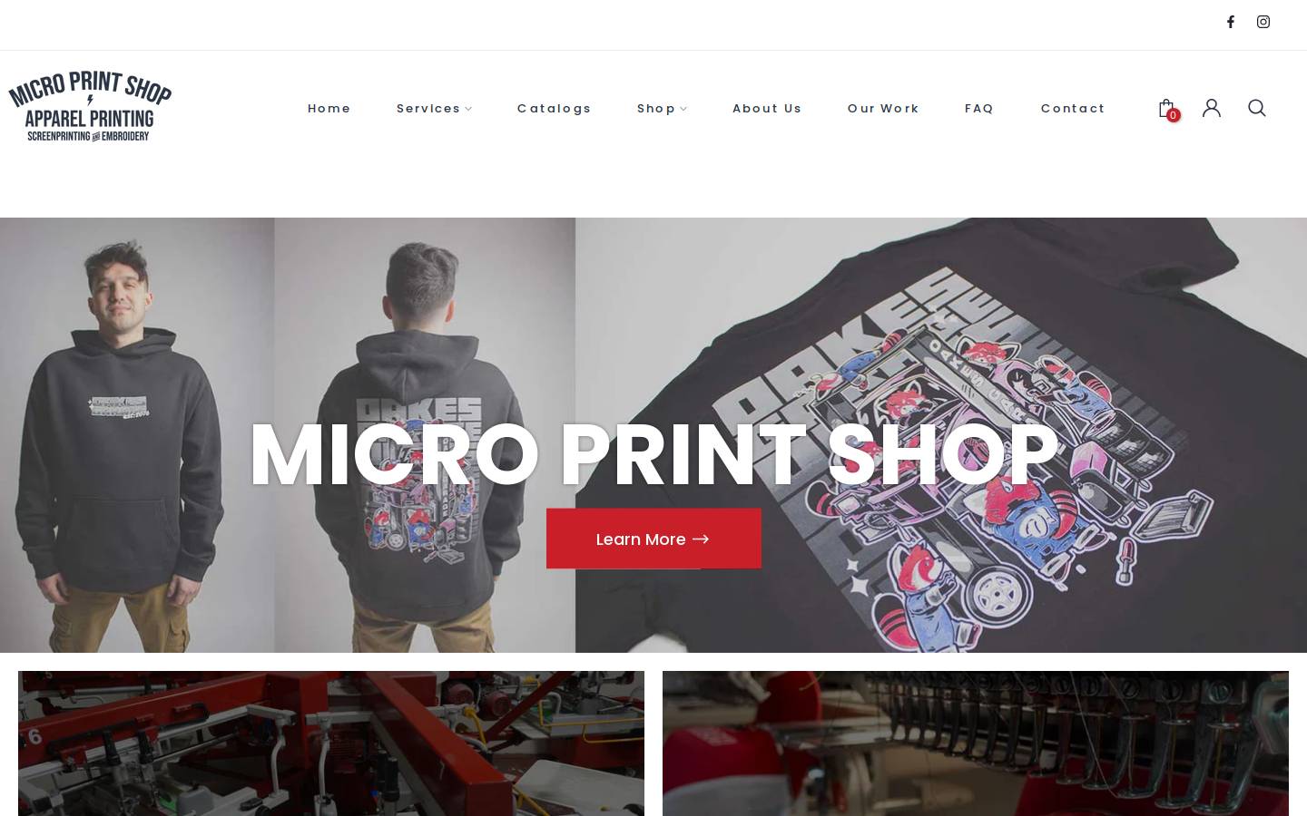 microprintshop.com homepage screenshot