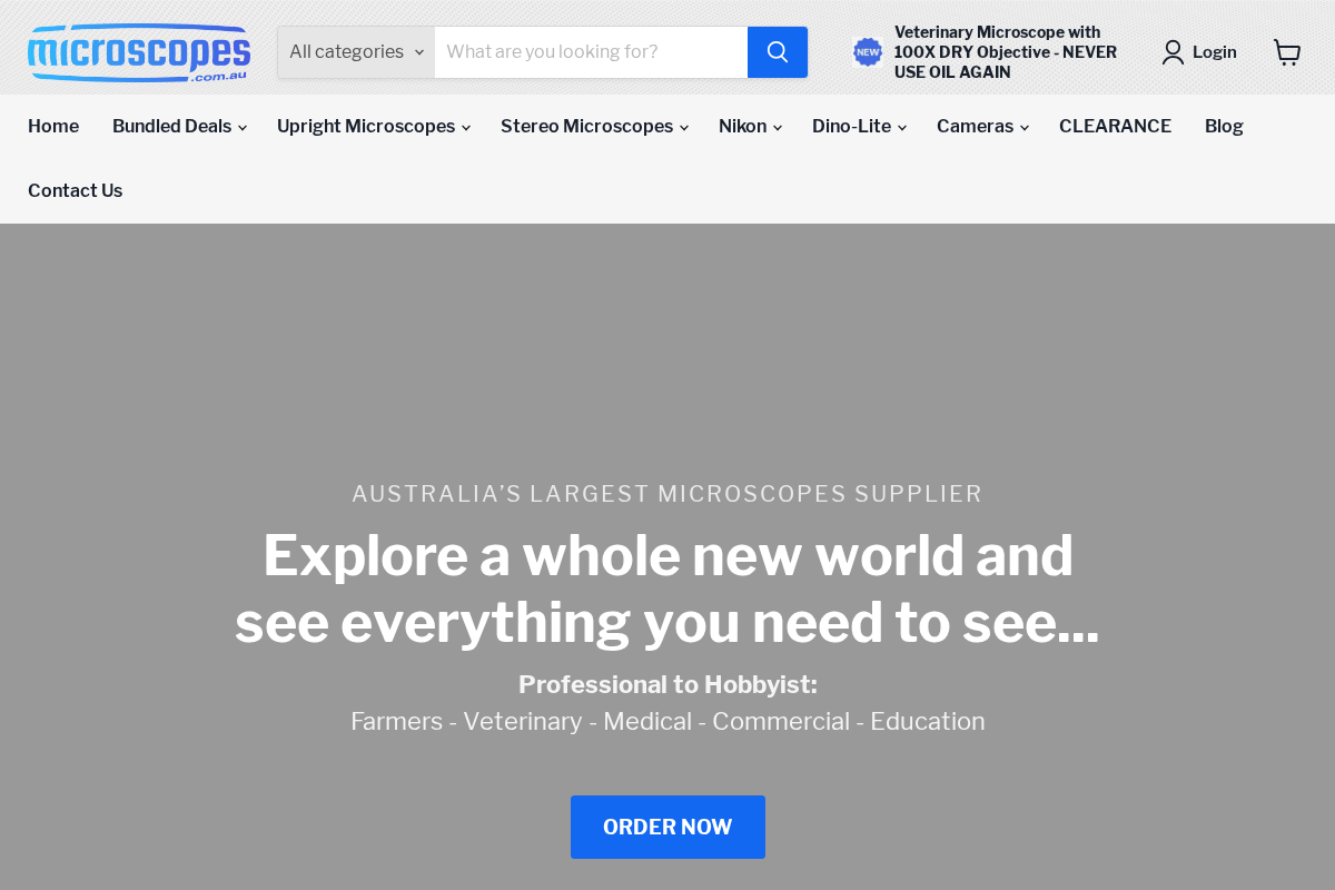 Microscopes.com.au homepage screenshot