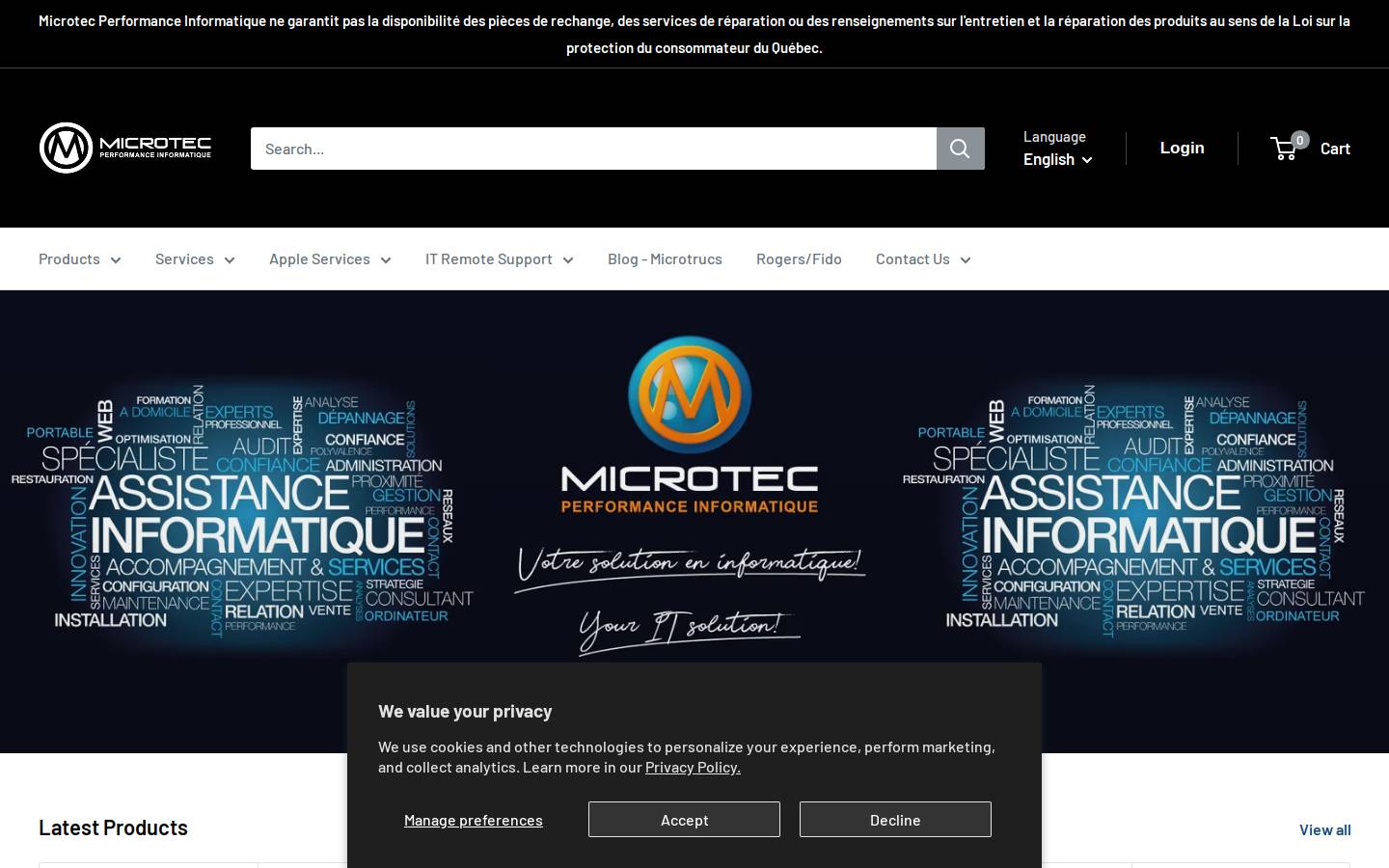 microtecinformatique.com homepage screenshot