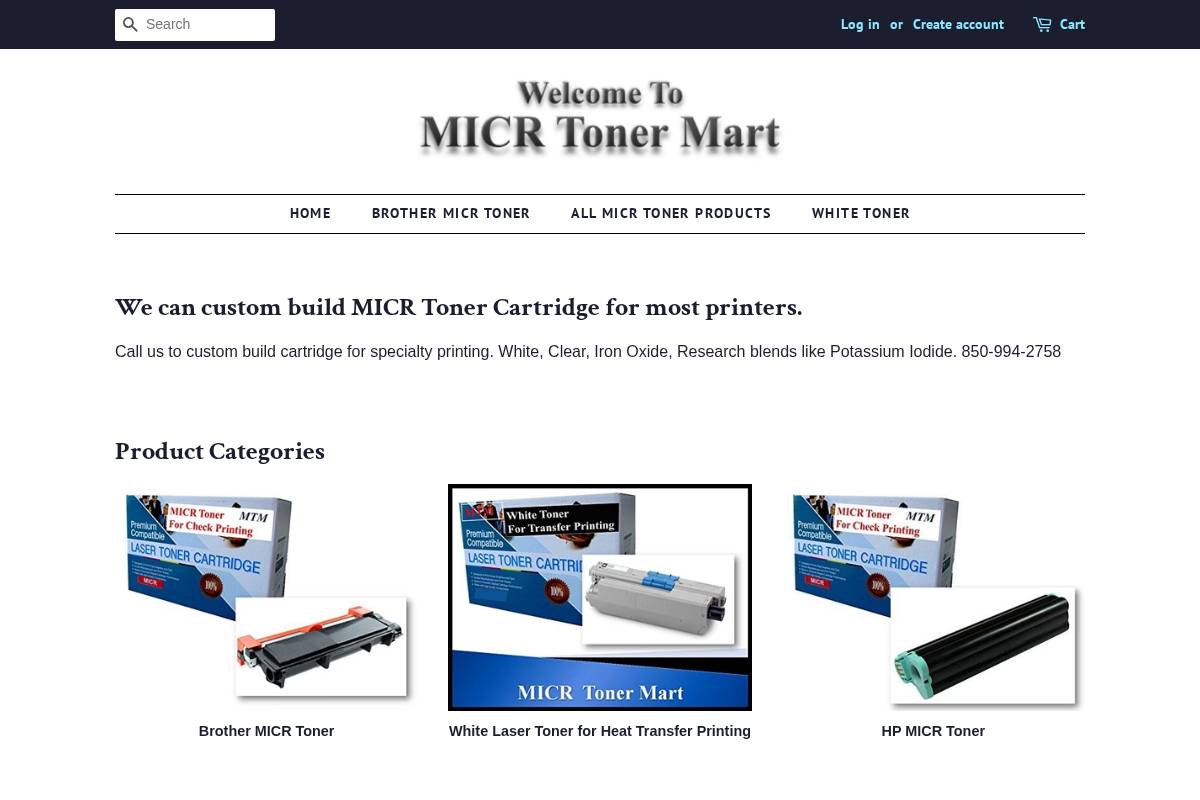 micrtonermart.com homepage screenshot