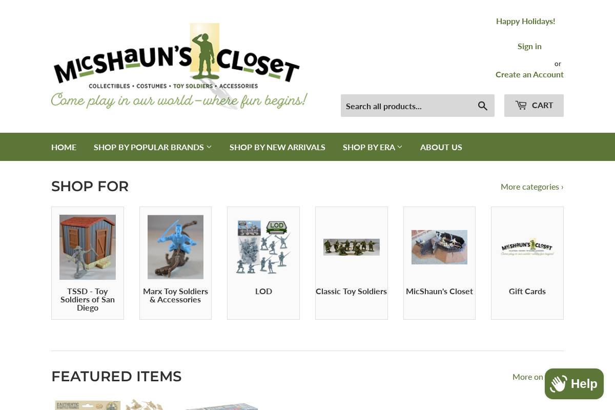 micshaunscloset.com homepage screenshot