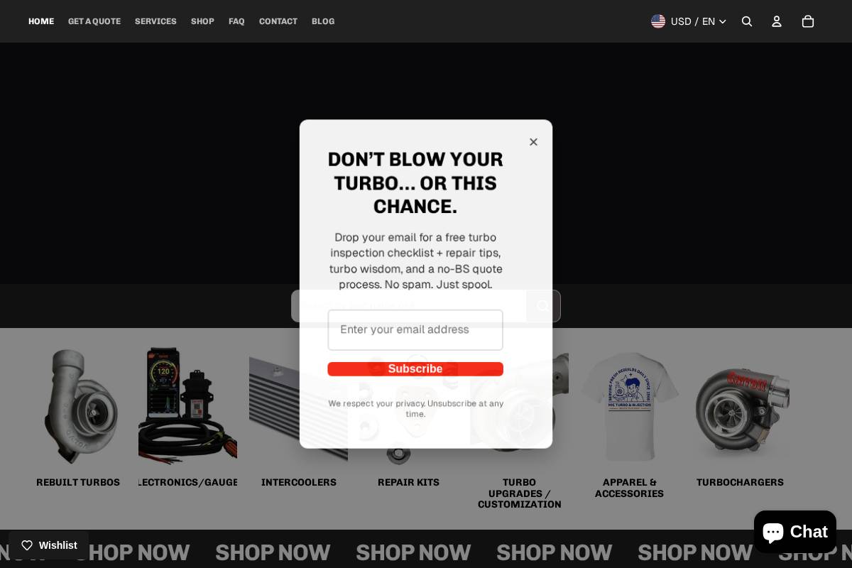 MIC Turbo and Injection homepage screenshot