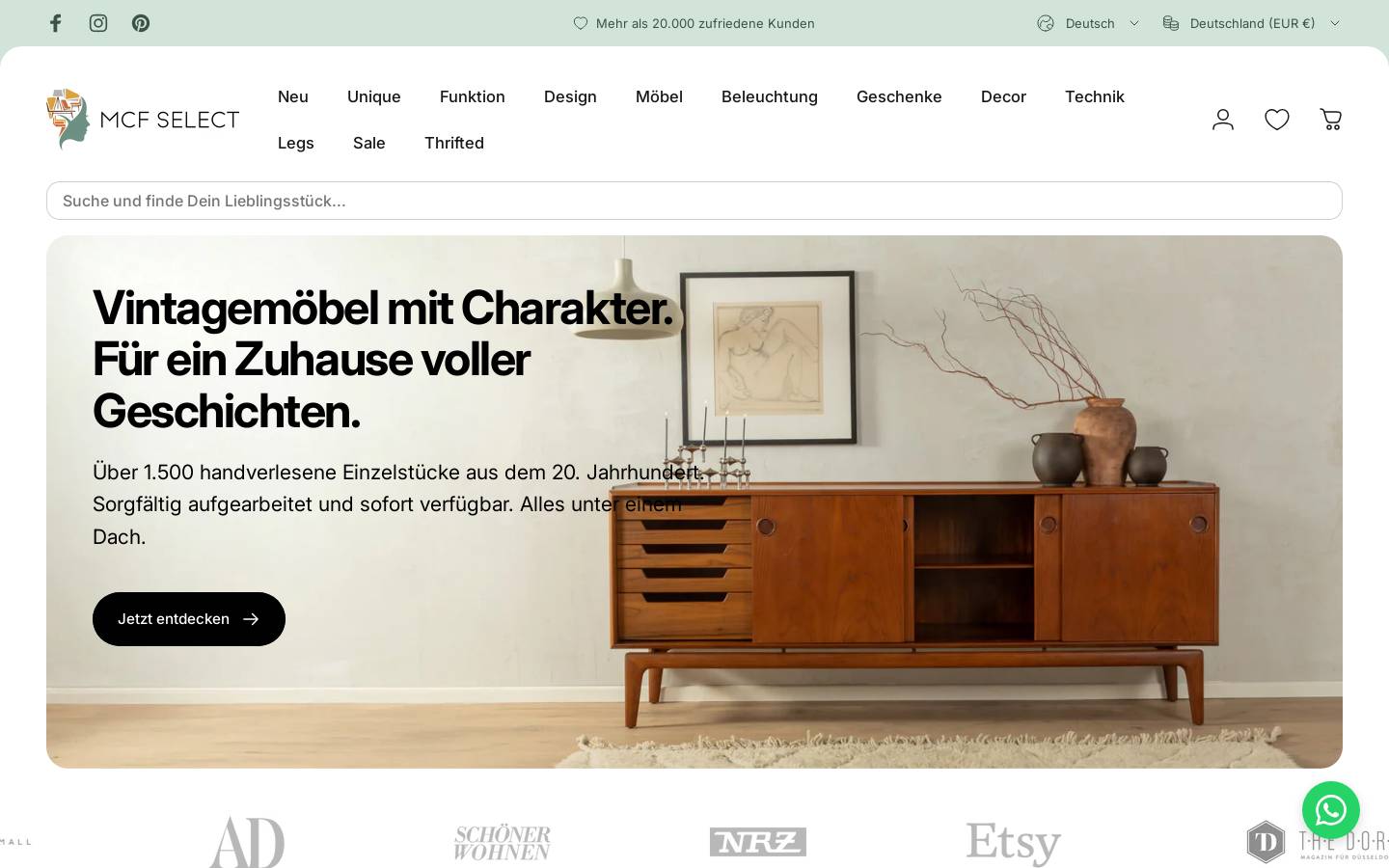 mid-century-friends.com homepage screenshot