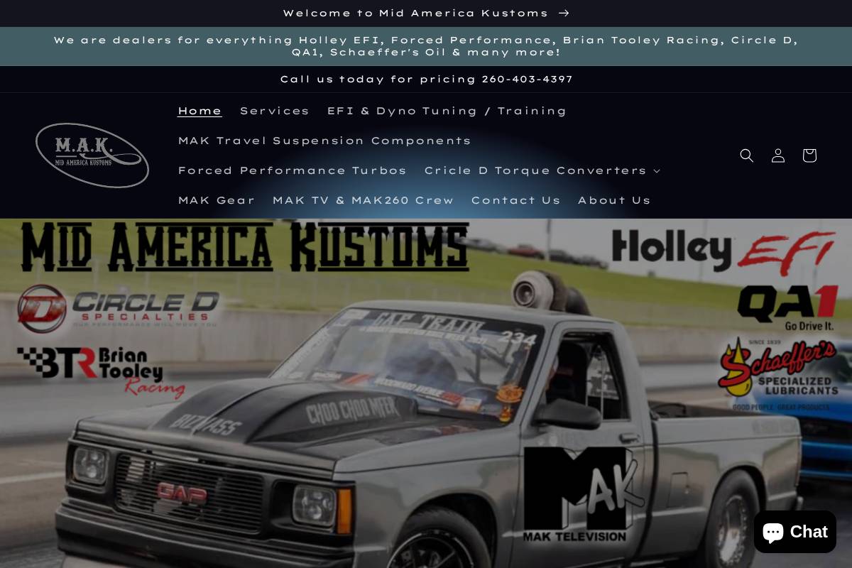 midamericakustoms.com homepage screenshot