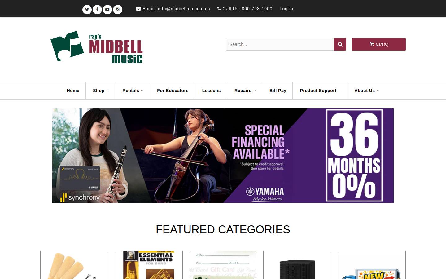 midbellmusic.com homepage screenshot
