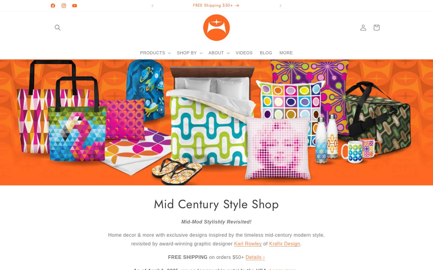 midcentury.style homepage screenshot
