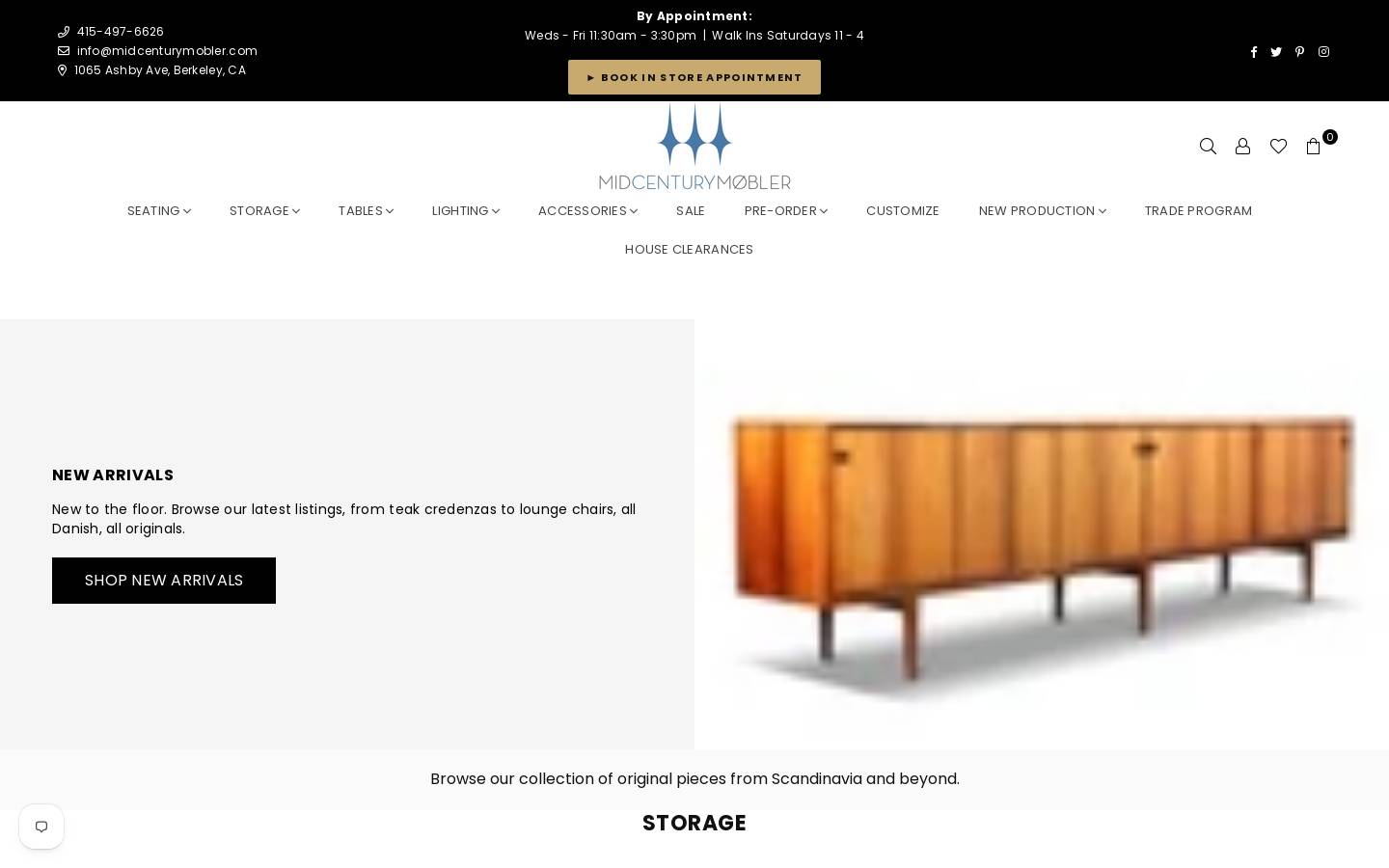 Mid Century Mobler homepage screenshot