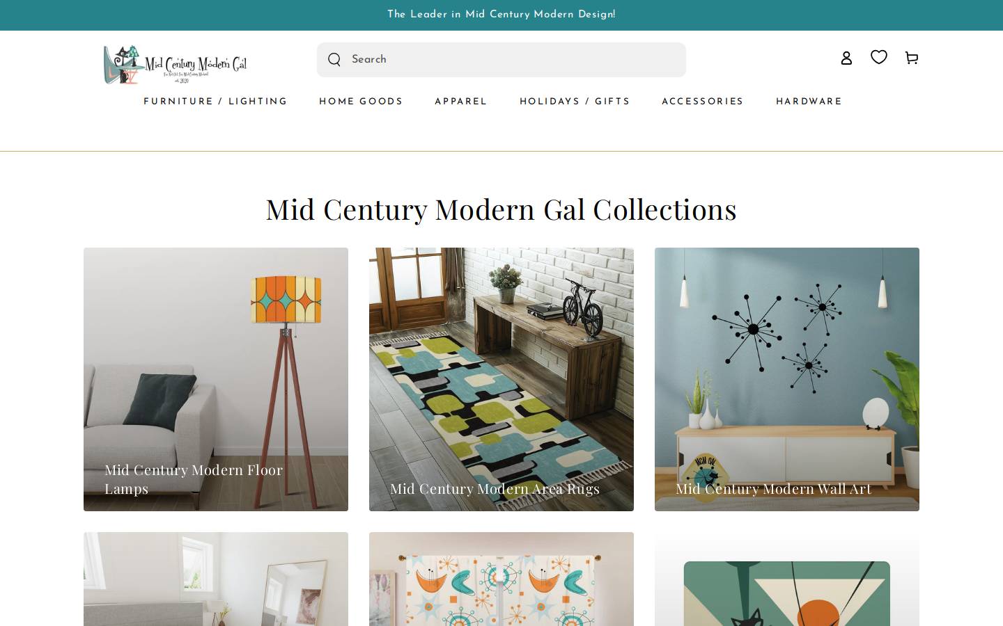 Midcenturymoderngal homepage screenshot