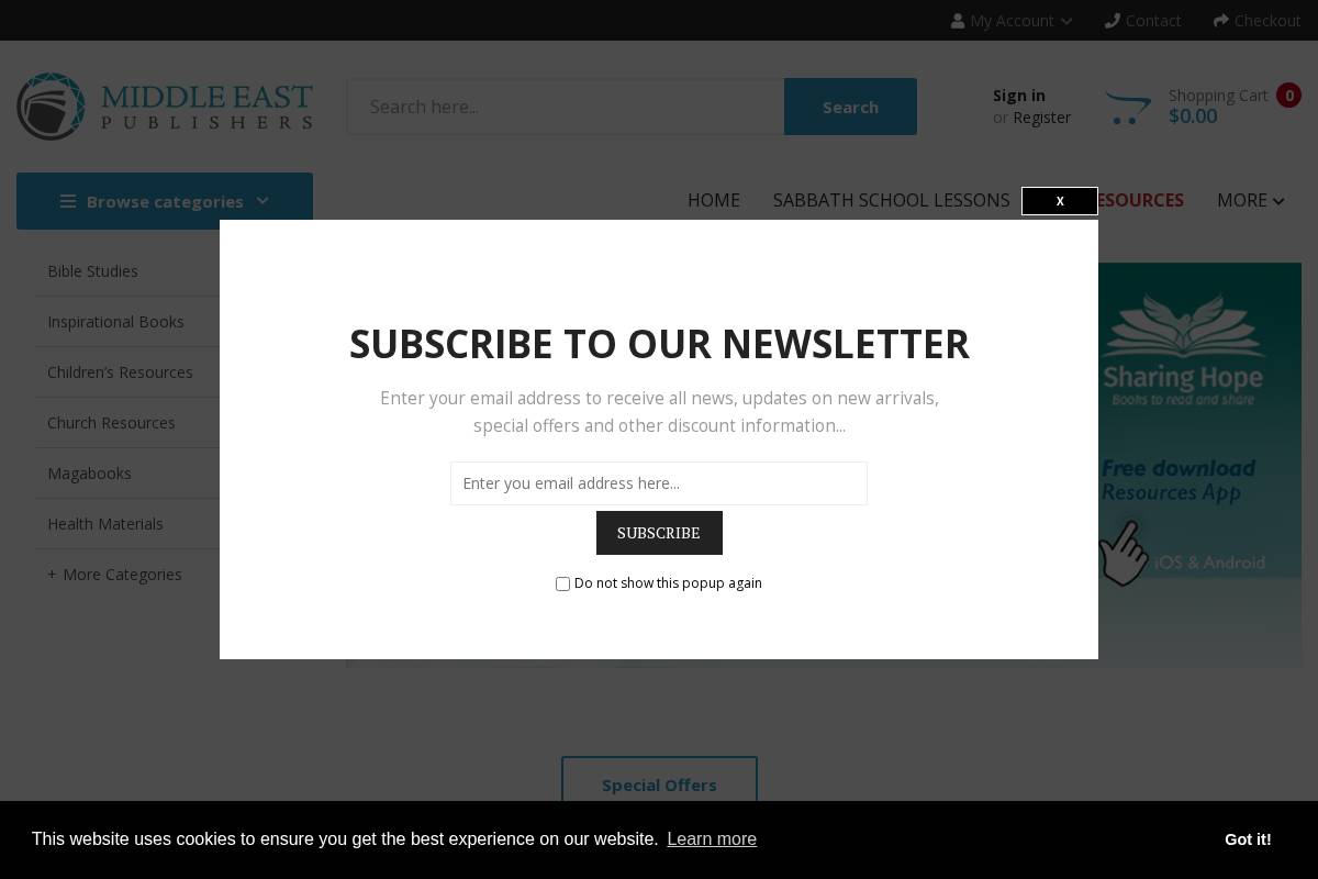 middle-east-publishers.com homepage screenshot