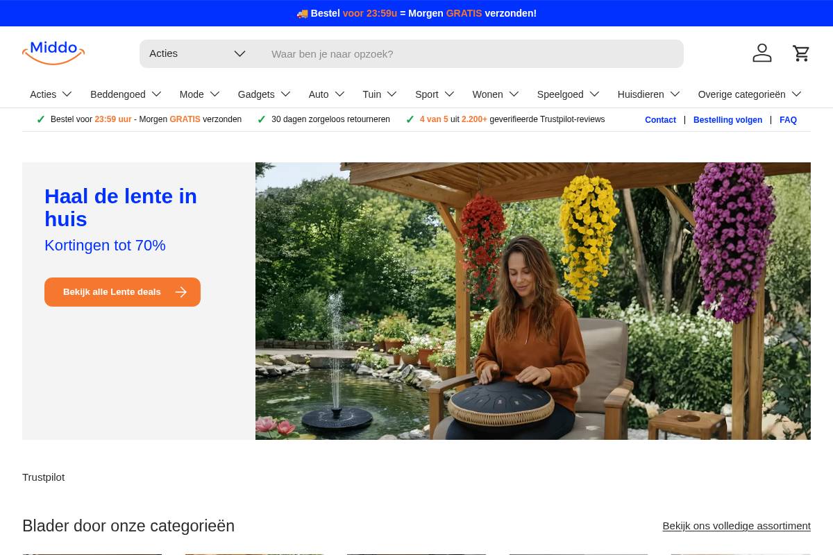 Middo homepage screenshot