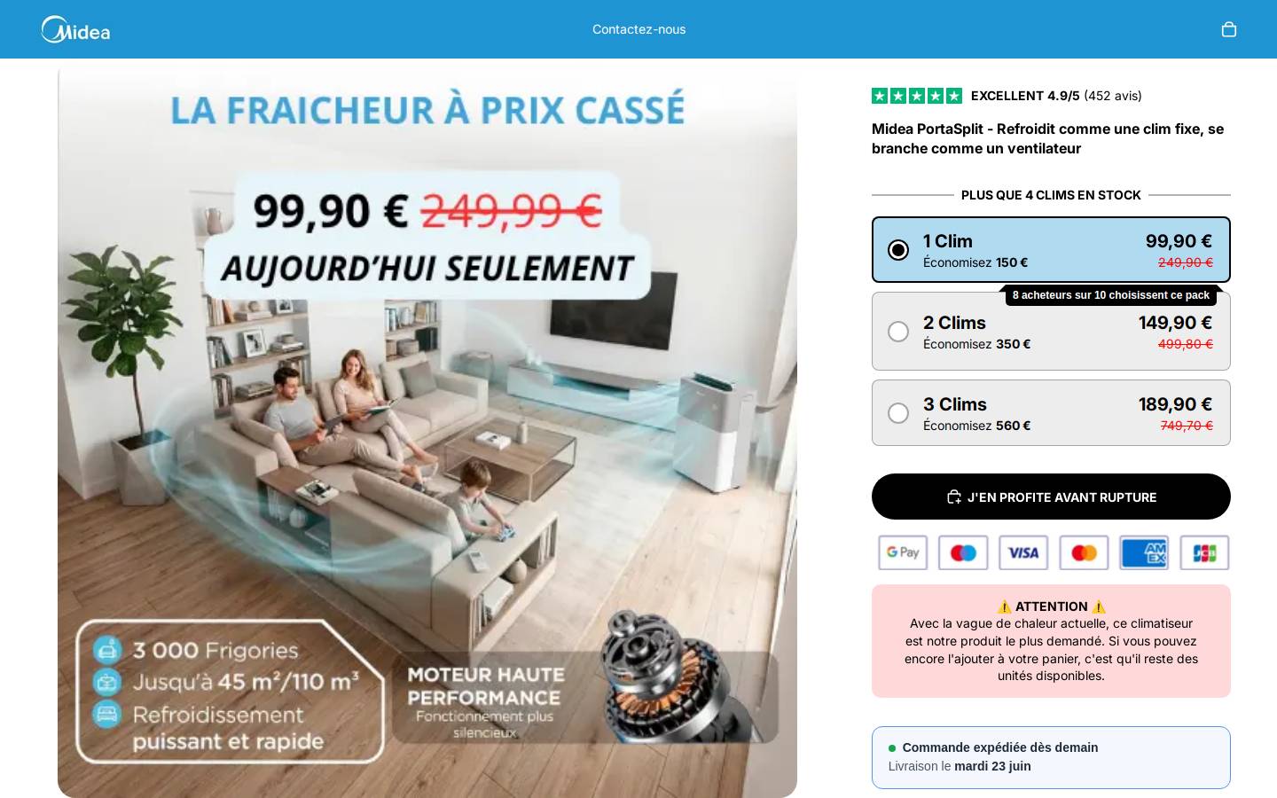 mideaclim.com homepage screenshot