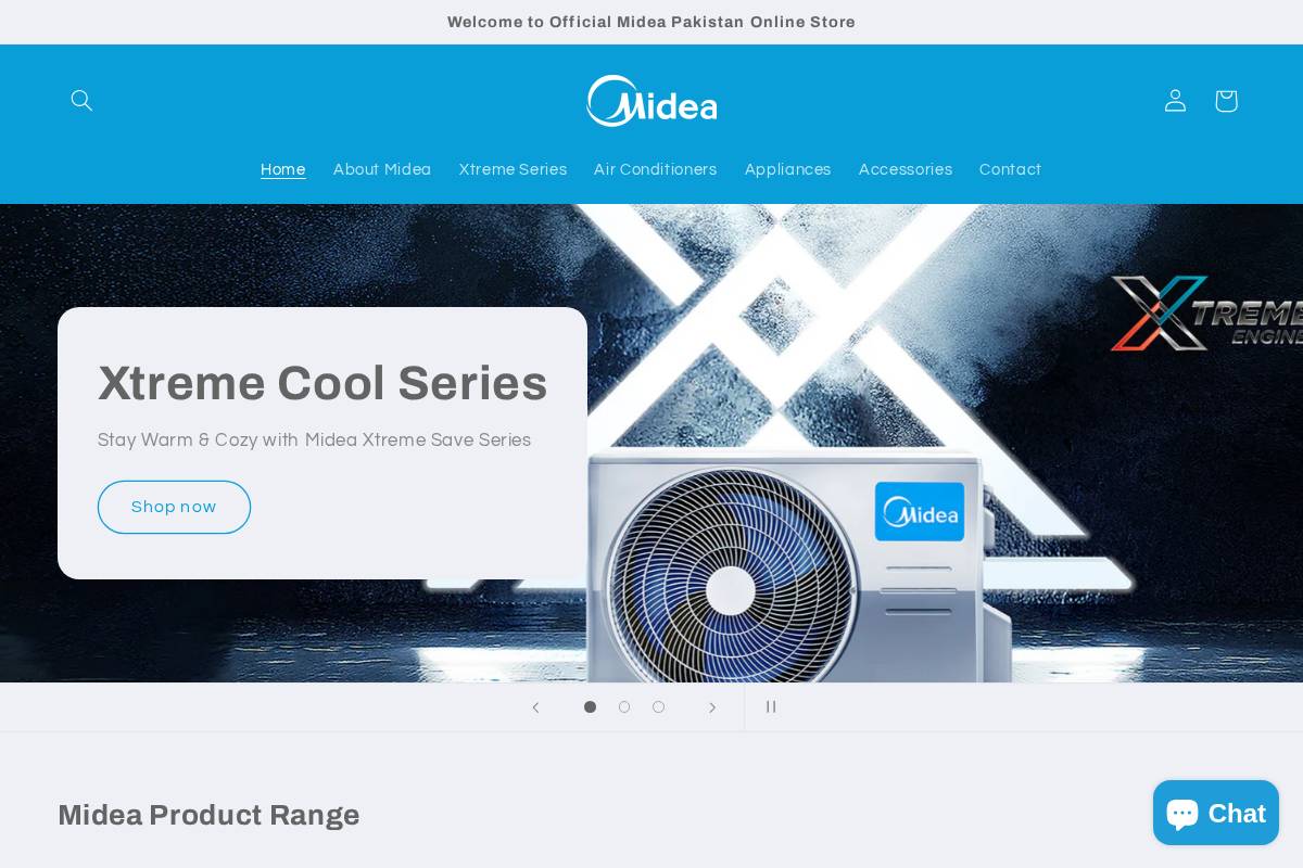 Midea Pakistan | Official Online Store homepage screenshot