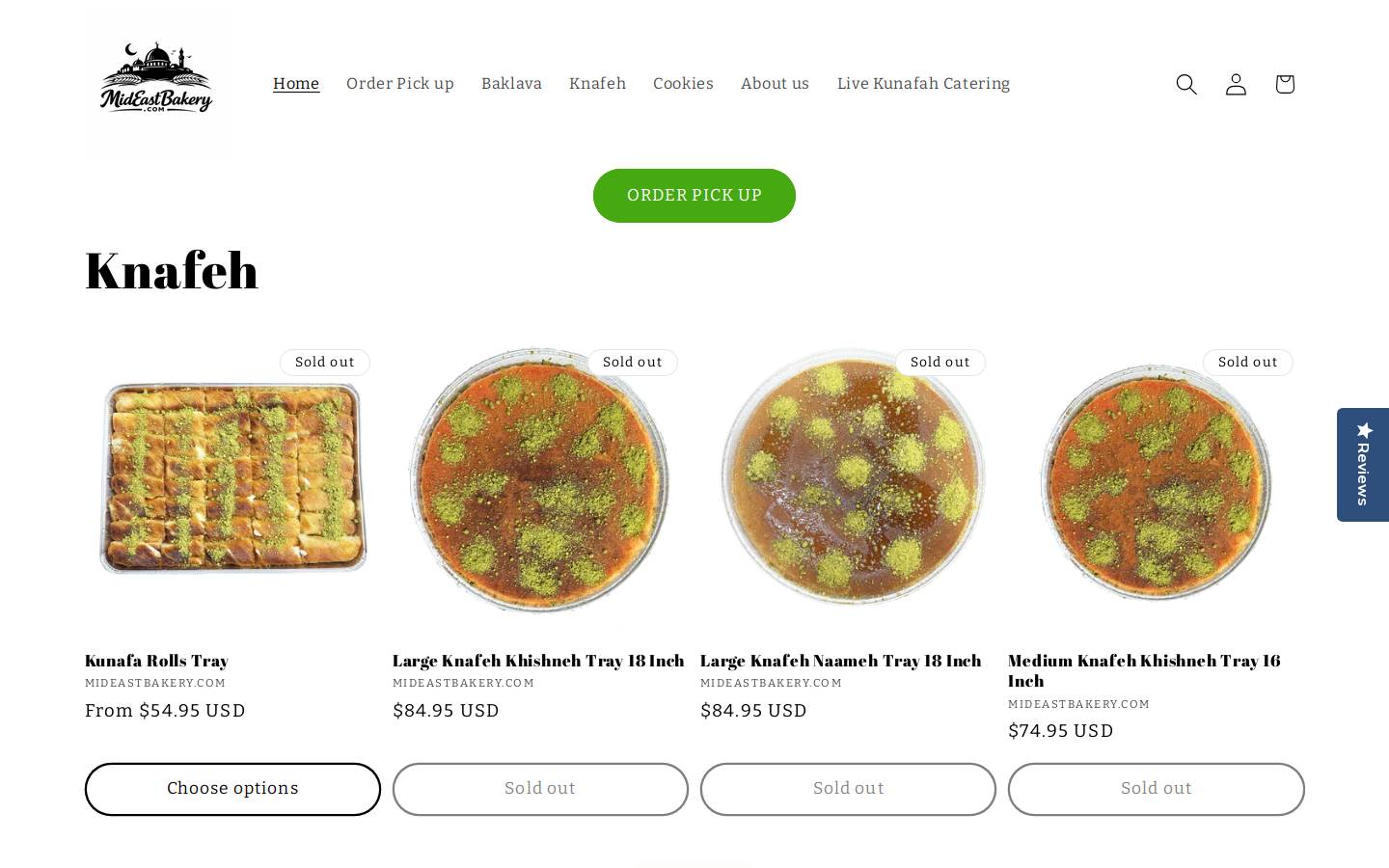 mideastbakery.com homepage screenshot