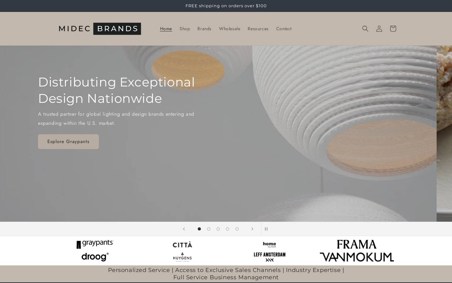 midecbrands.com homepage screenshot