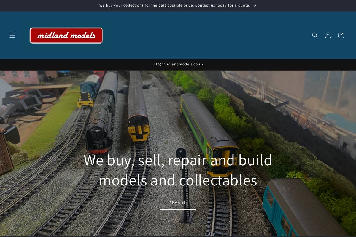 midlandmodels.co.uk homepage screenshot