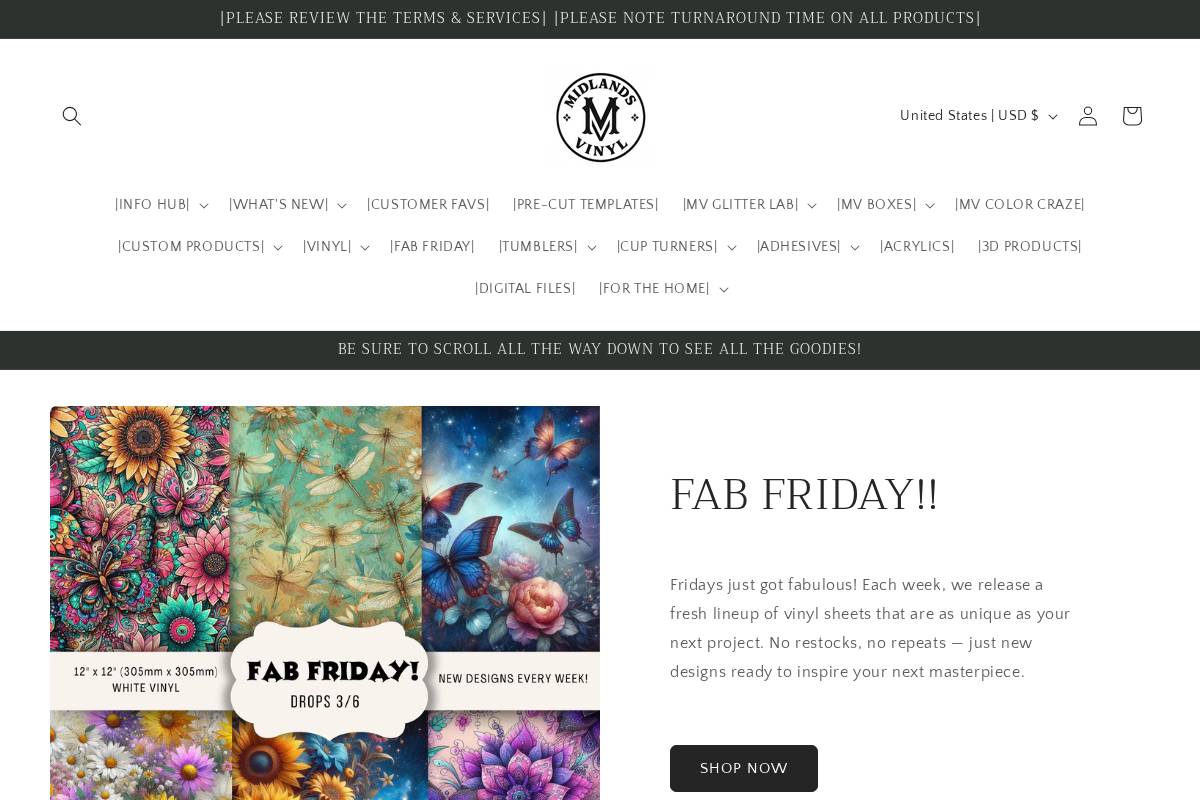 midlandsvinyl.com homepage screenshot