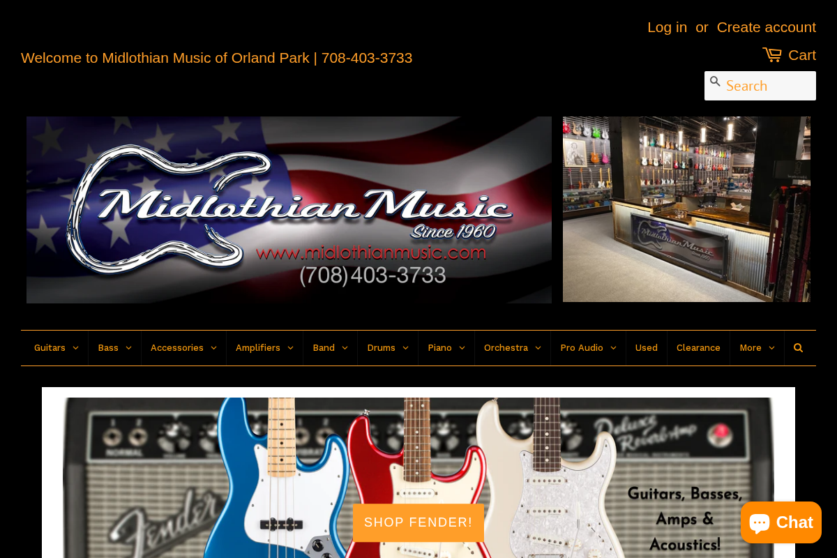 Midlothian Music homepage screenshot