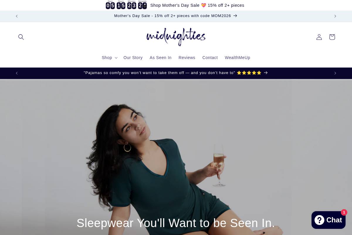 midnighties.com homepage screenshot