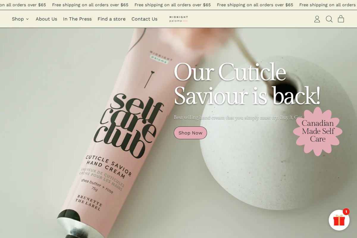 Midnight Paloma homepage screenshot