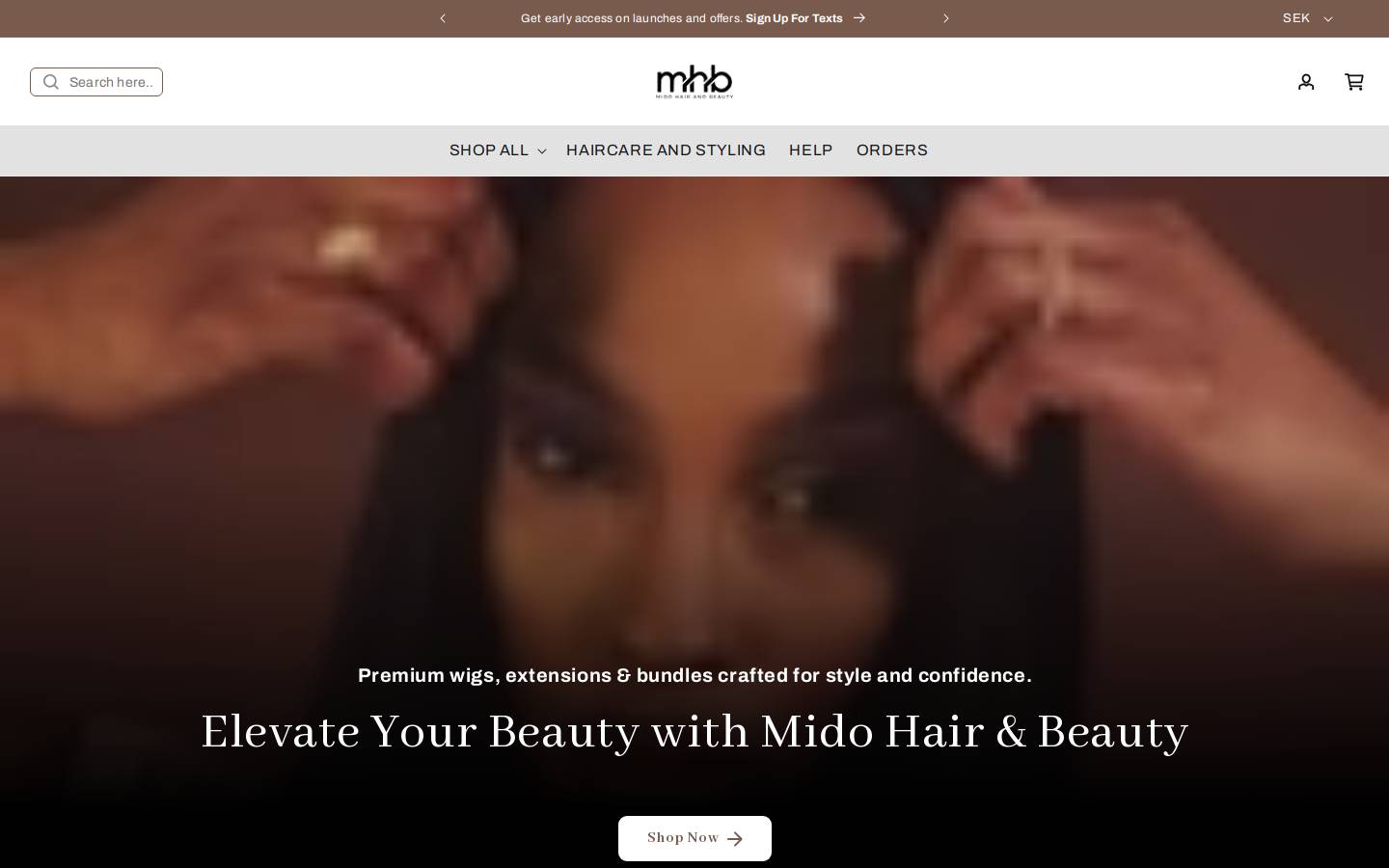 midohairandbeauty.com homepage screenshot