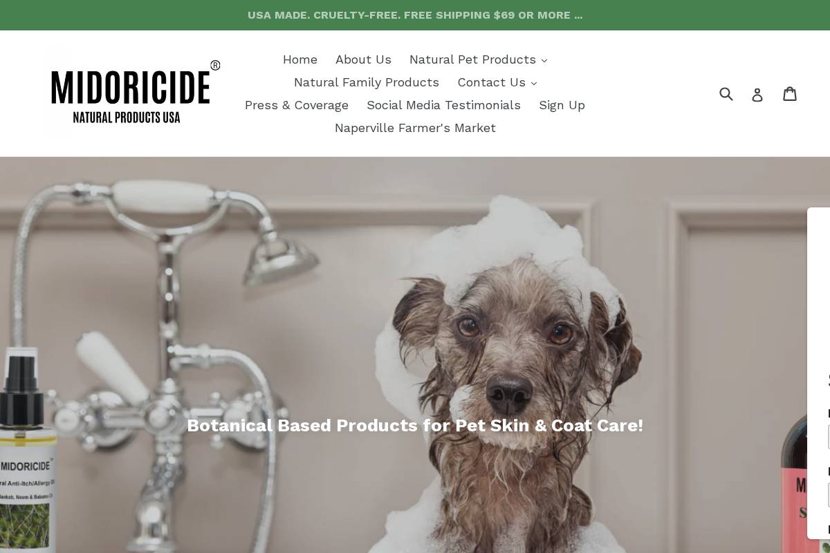 midoricide.com homepage screenshot