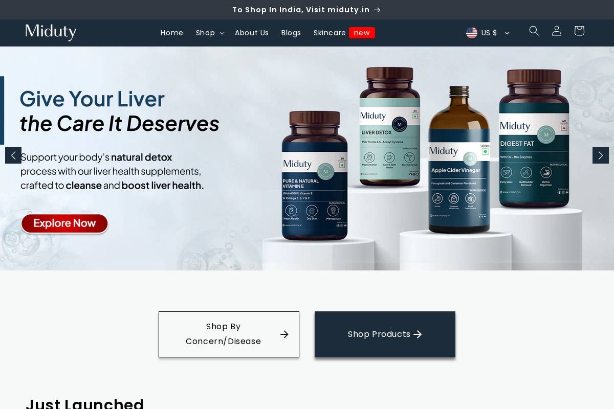 miduty.shop homepage screenshot