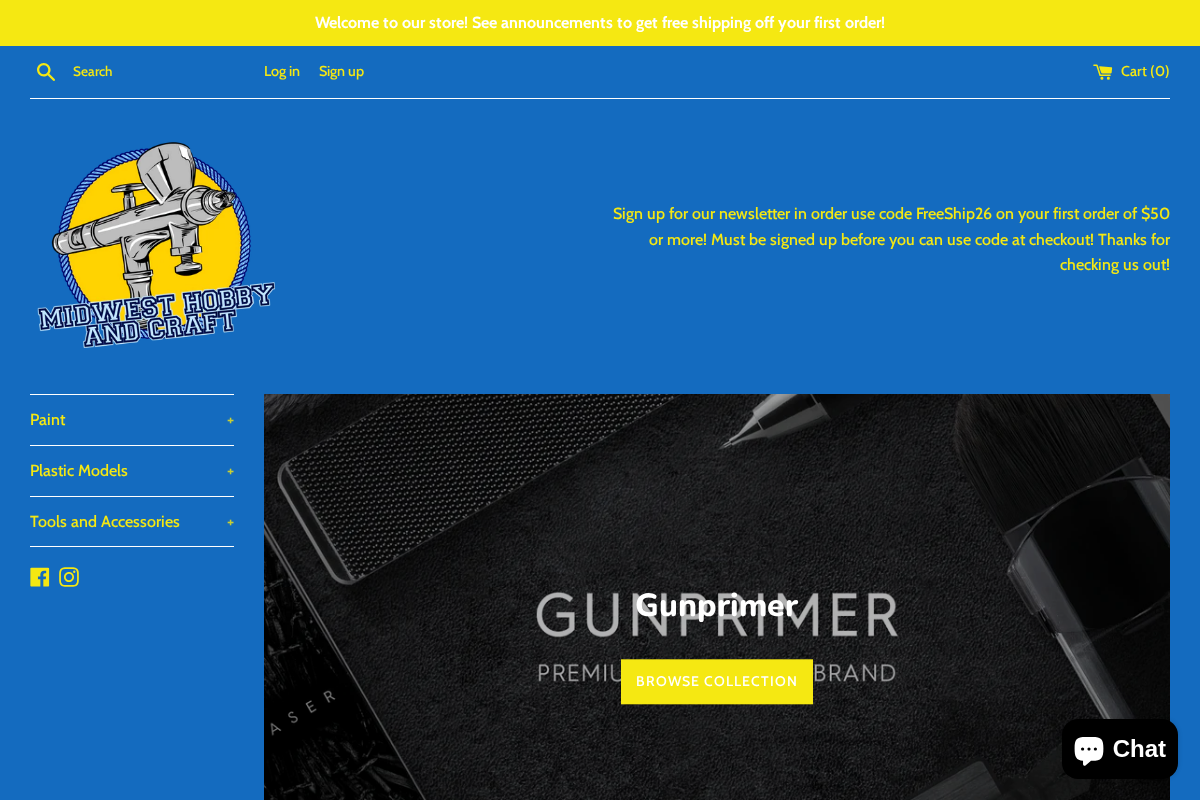 midwesthobbyandcraft.com homepage screenshot