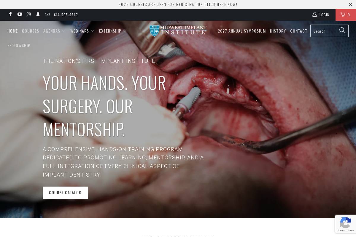 midwestimplantinstitute.com homepage screenshot