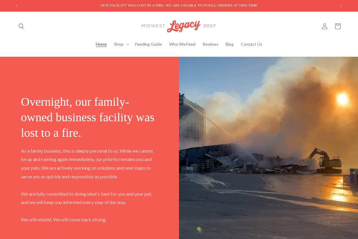 midwestlegacybeef.com homepage screenshot