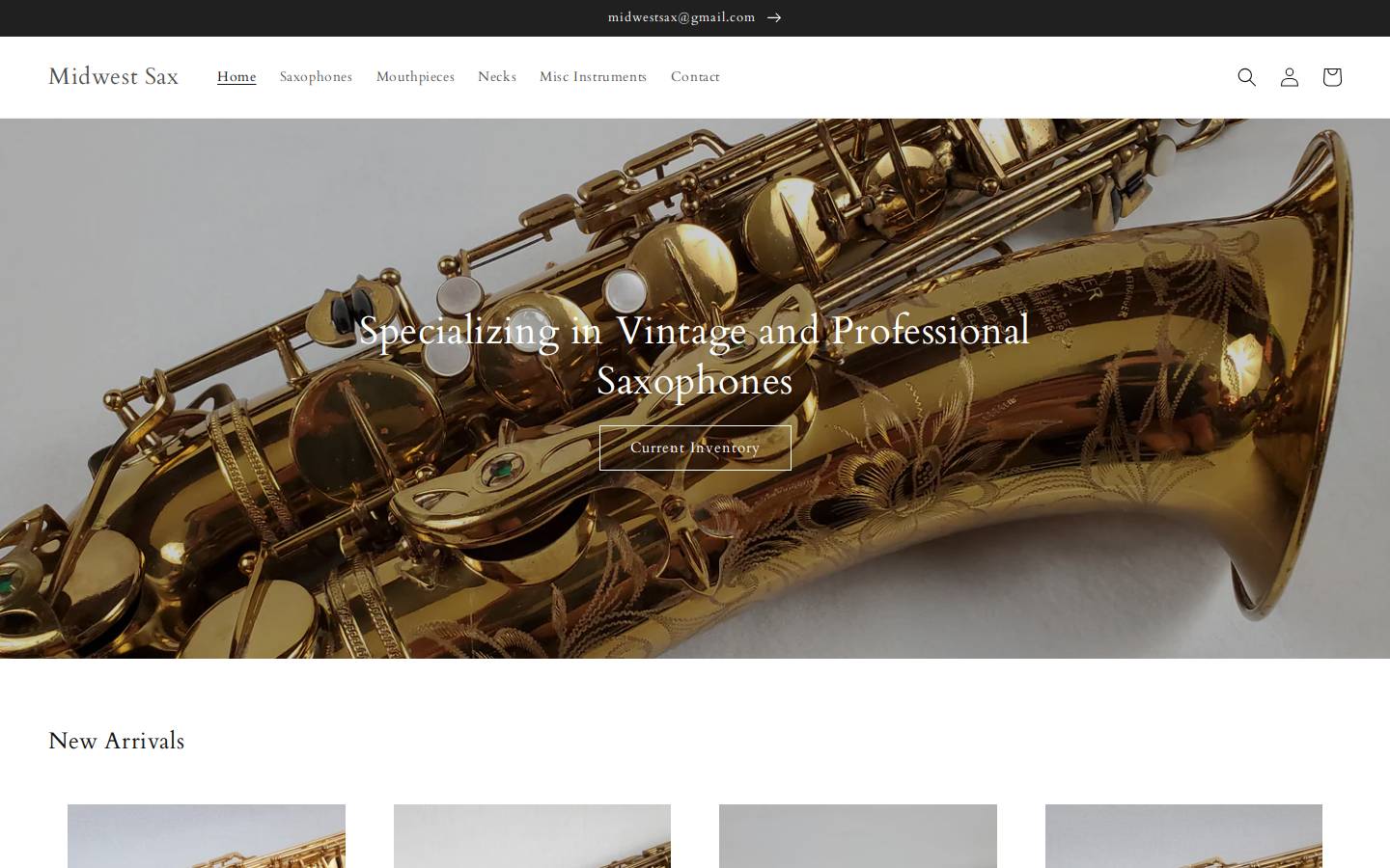 midwestsax.com homepage screenshot