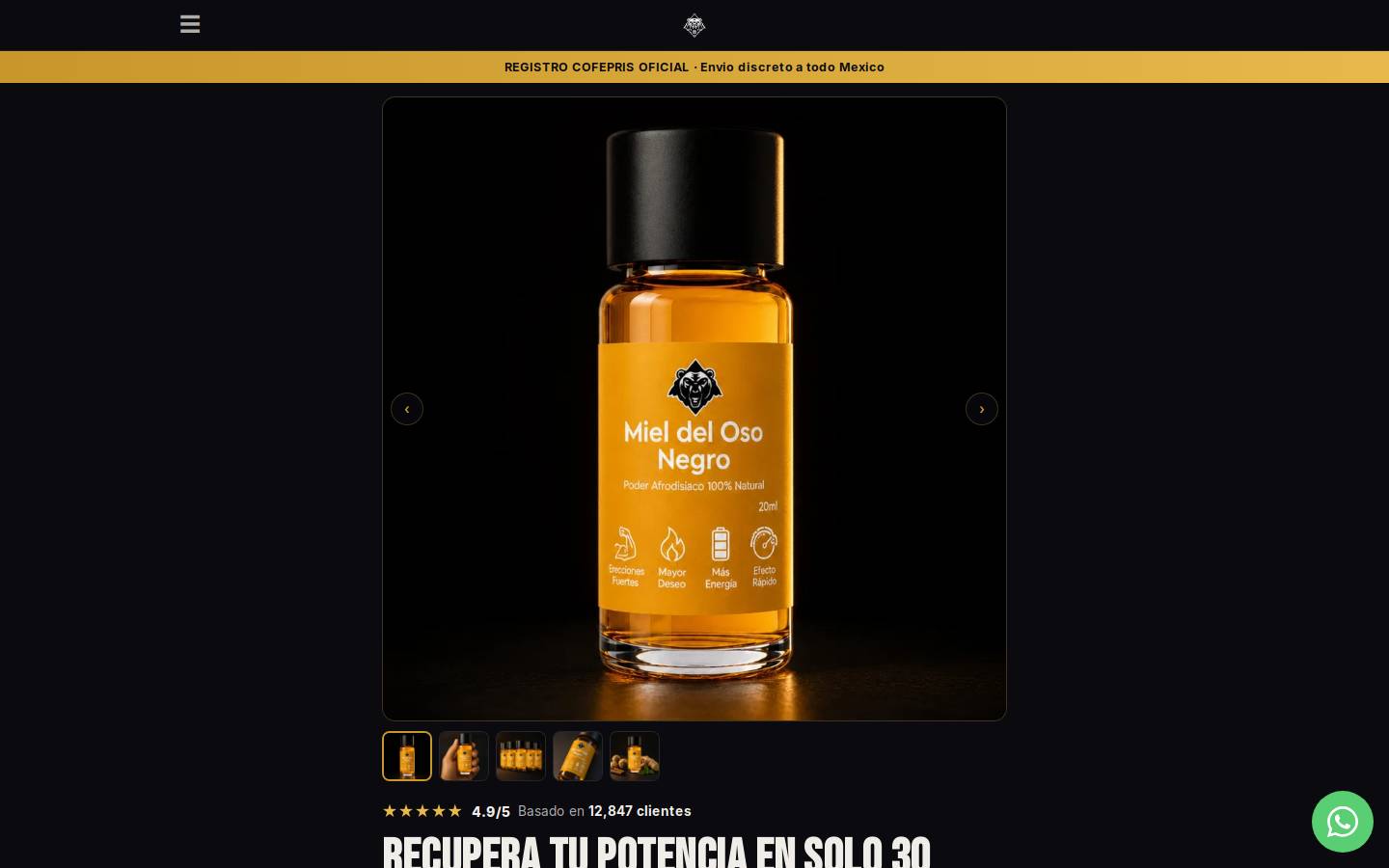 mieldelosonegro.shop homepage screenshot