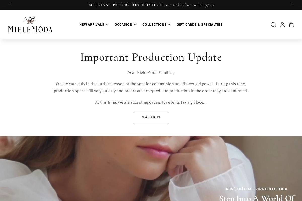 mielemoda.com homepage screenshot