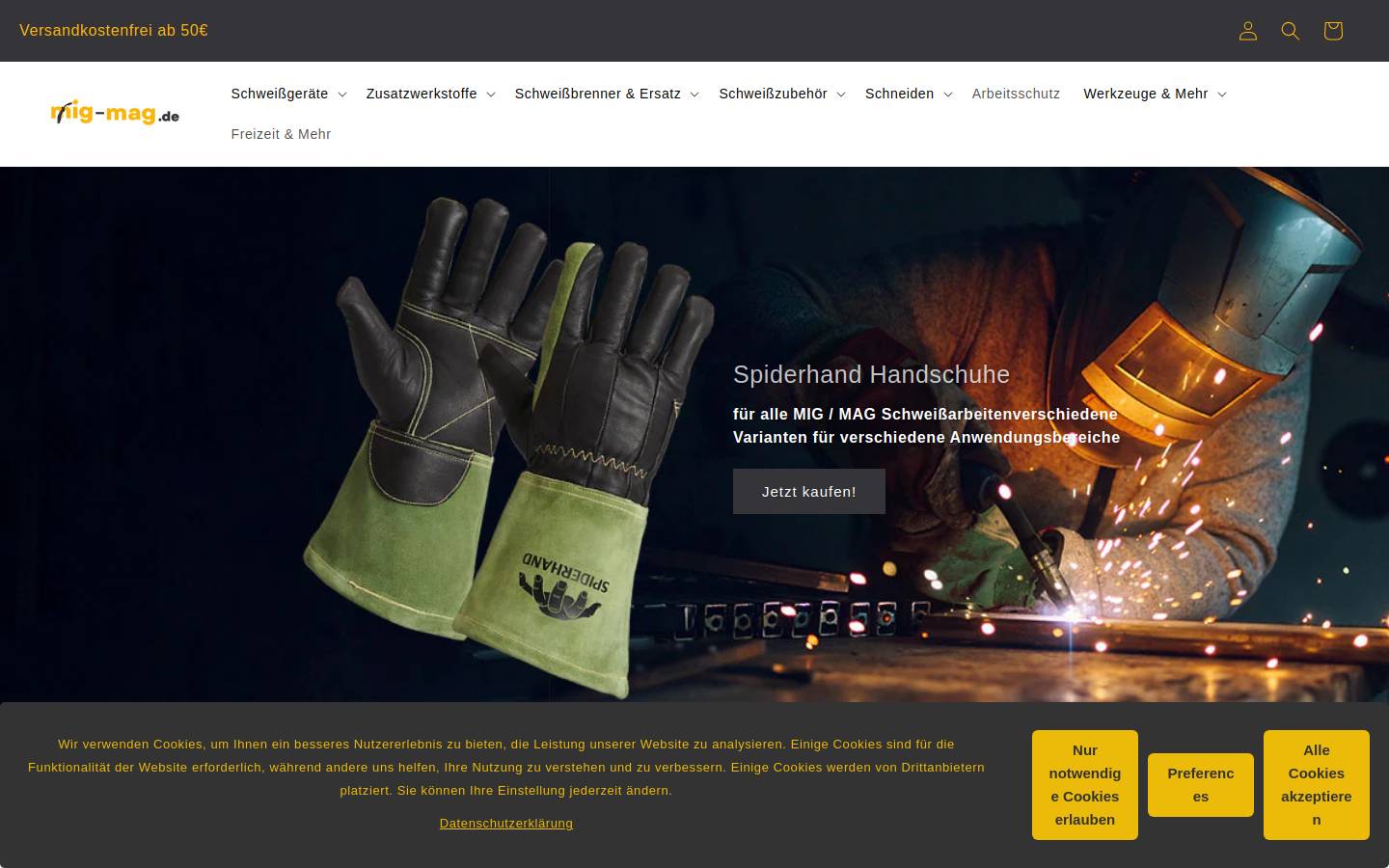 Mig Mag homepage screenshot