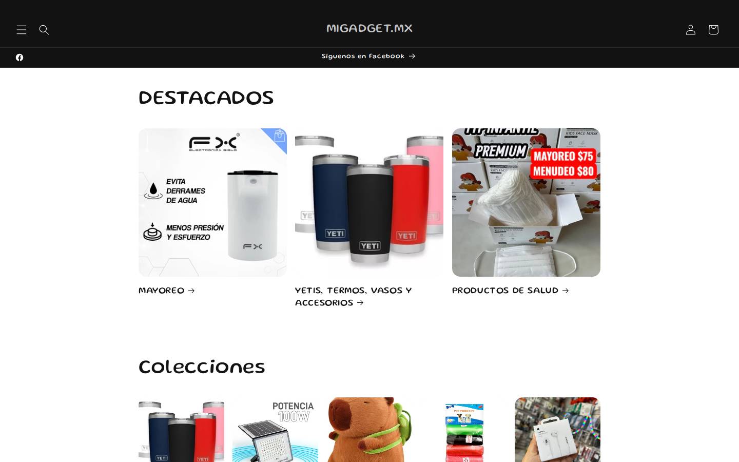 migadget.mx homepage screenshot
