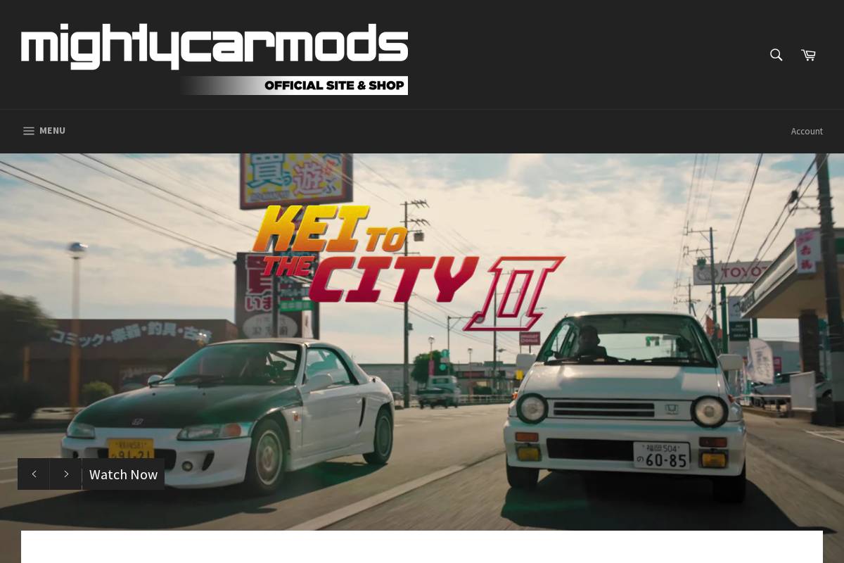 mightycarmods.com homepage screenshot