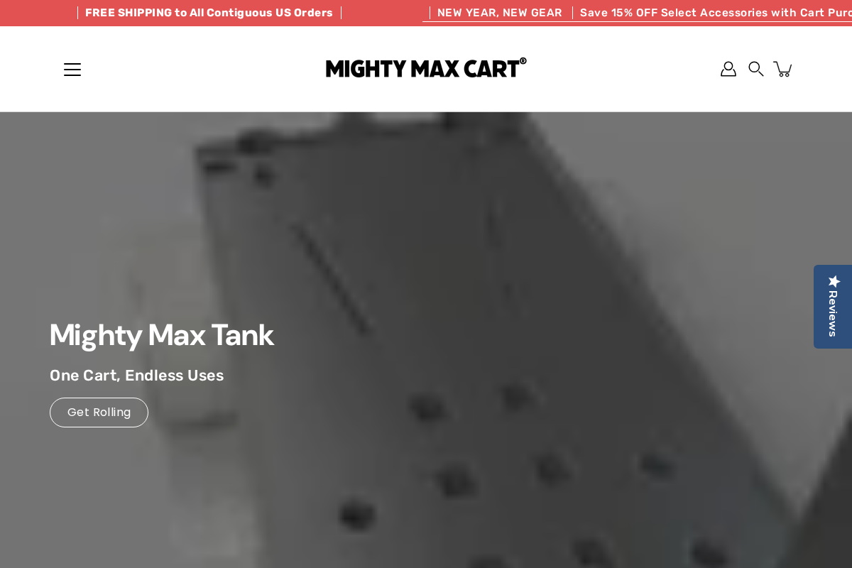 Mighty Max Cart homepage screenshot