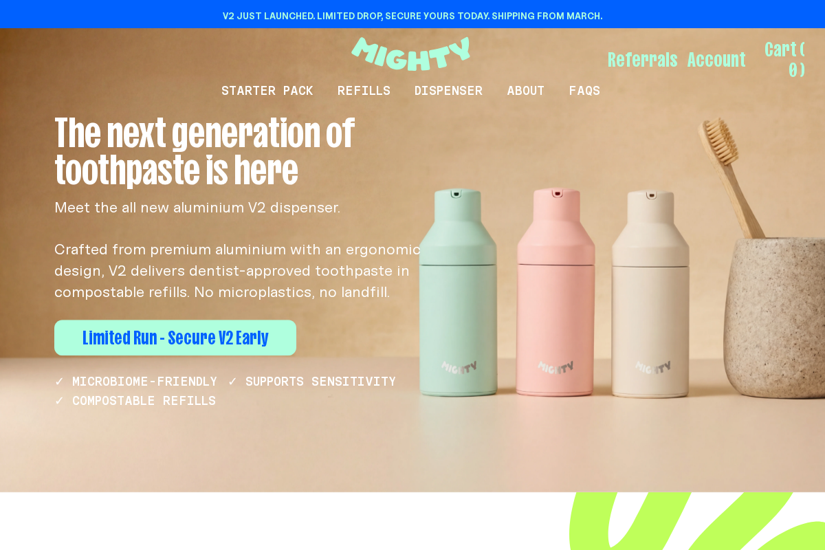 Mighty Mouthcare homepage screenshot